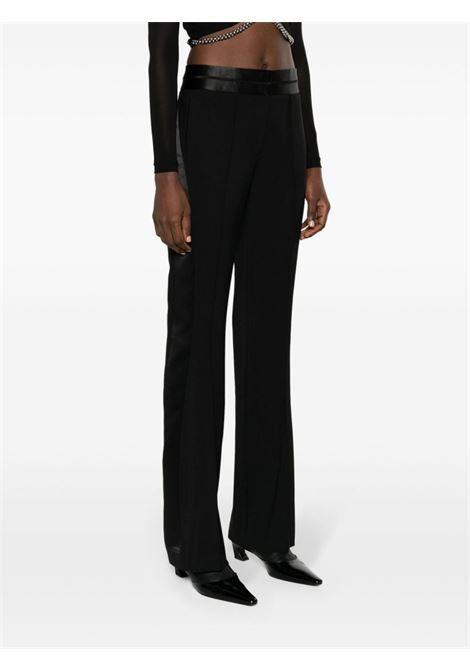 Black satin-trimmed bootcut trousers - women HELMUT LANG | N09HW205001